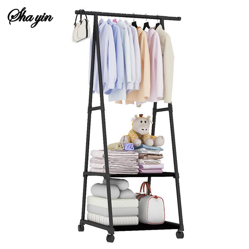 1PC Floor-Mounted Thick Triangular Hat Rack, Clothes Drying Rack, Household Hanging Clothes Rack, Storage Frame