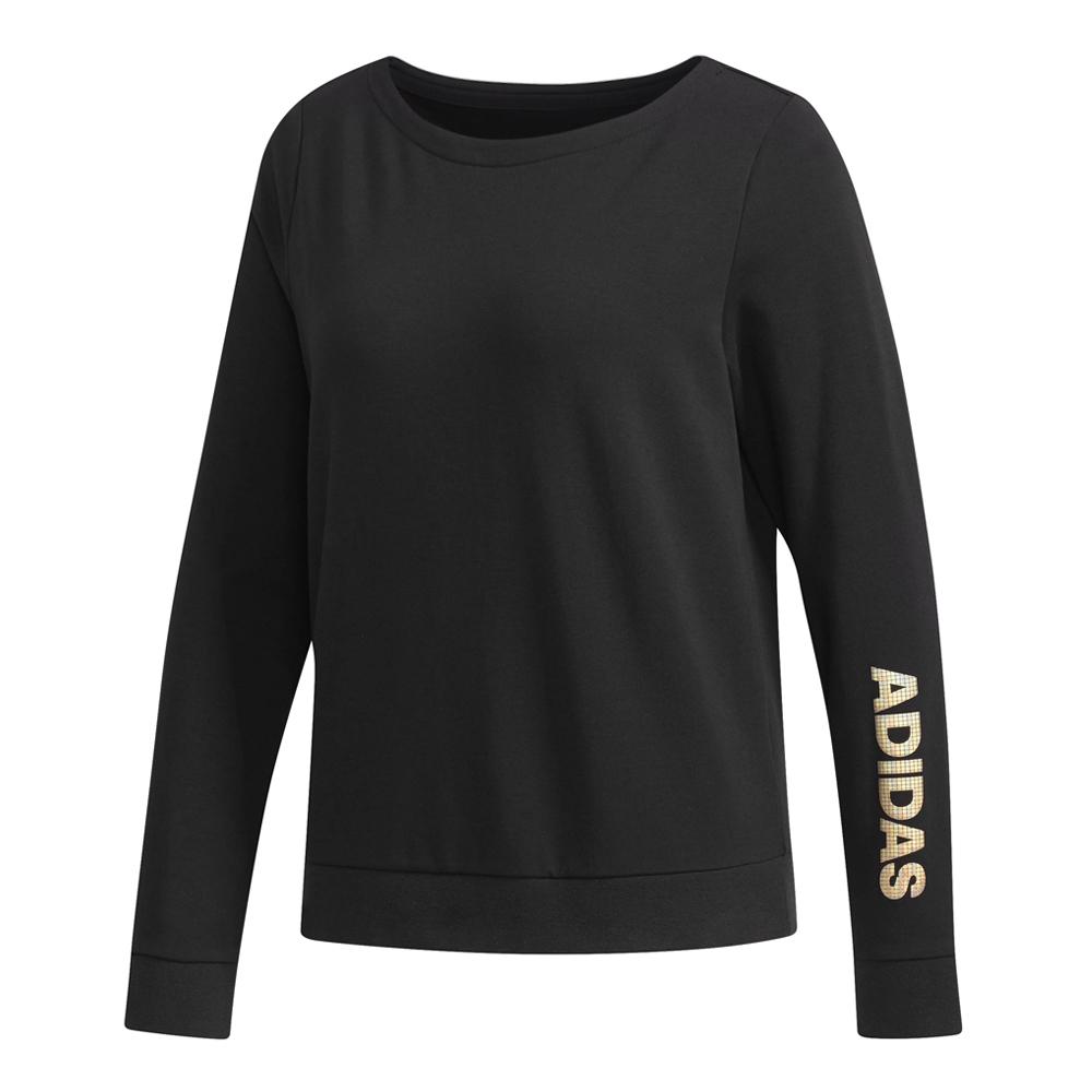 

Adidas Crew Sleeve Long Round Neck Pullover Casual Comfortable Sweatshirt Women sweatshirt Black DT2398 S