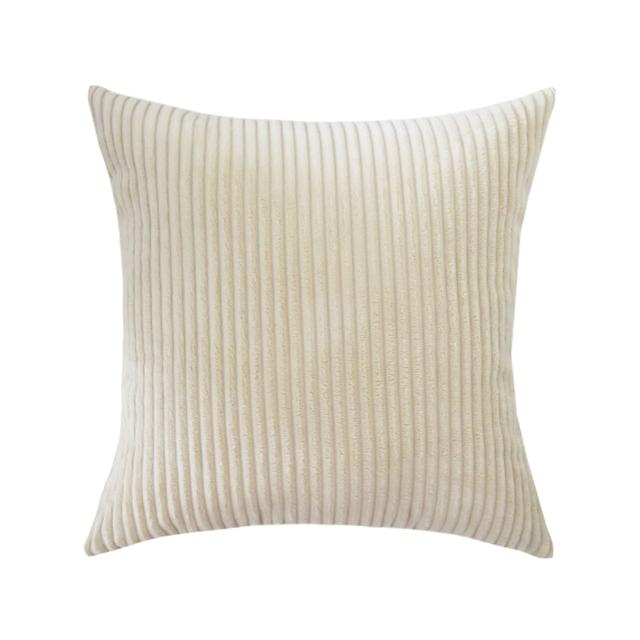 Supersoft Corduroy Cushion Cover Solid Striped Throw Pillow Covers Decorative Pillow Case for Sofa Bed Living Room Decoration