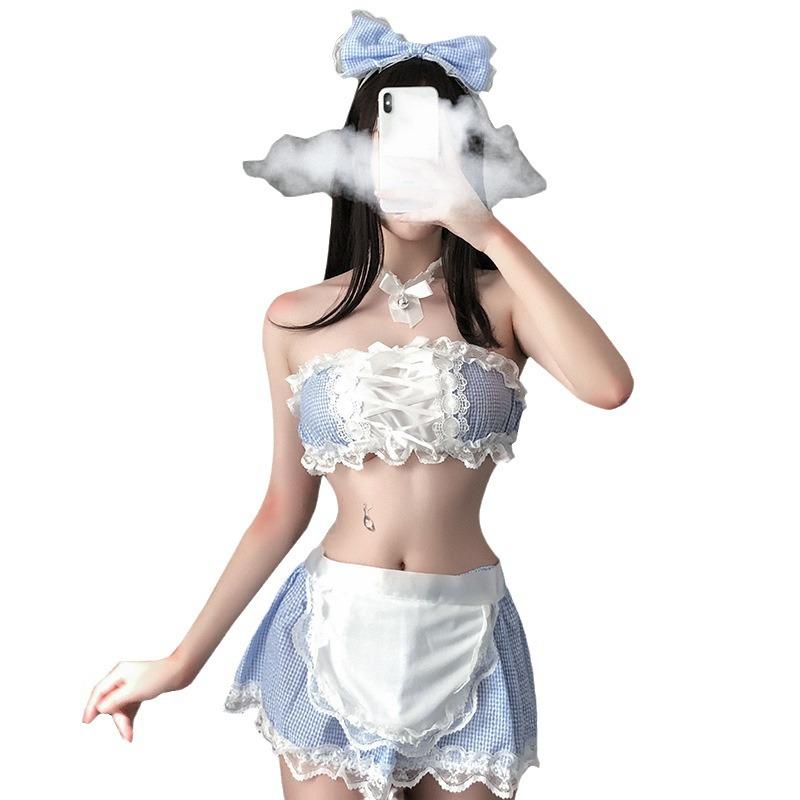 Lingerie Sexy Sexe Uniforme Séduction Robe de Servante Cosplay Jupe Dentelle Bar Boîte de Nuit Robe de Sexe de Servante