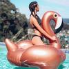 Inflatable Rose Gold Flamingo Pool Float - Thickened Swimming Bed
