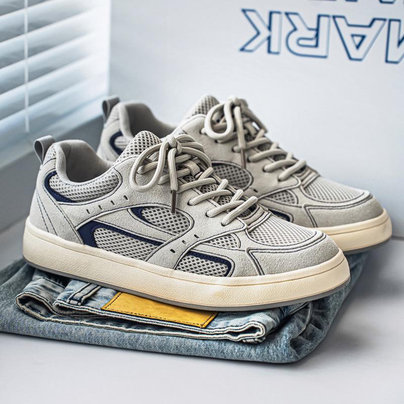 

2025 новые парусиновые дышащие кроссовки из сетки с низким верхом, мужские, для спорта и отдыха, мужские, универсальные кеды для скейтбординга 8108 39 серый