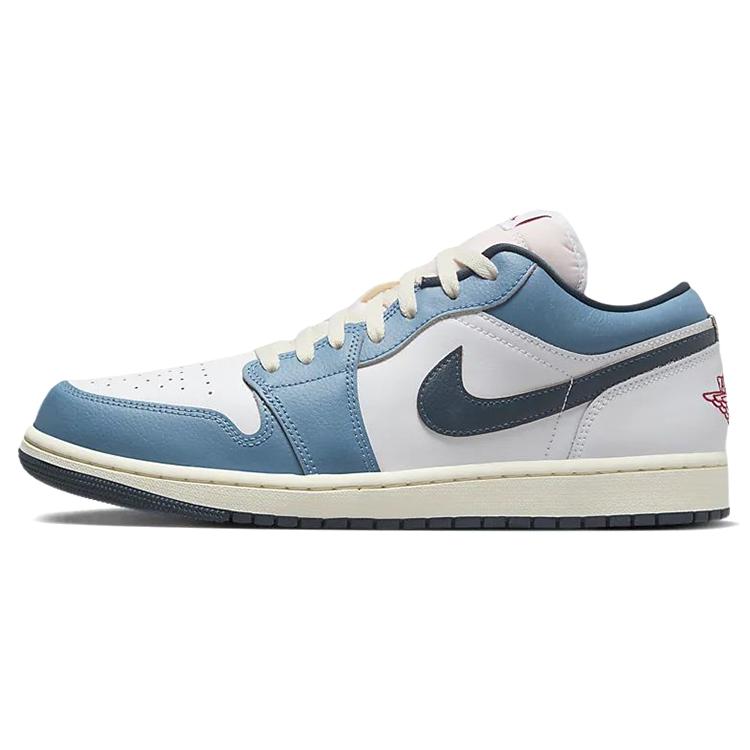 Jordan Air Jordan 1 Abrasion Resistant Slip Resistant Low top Vintage Basketball Shoes Men's Marine Blue HM3711-144(Team181-)