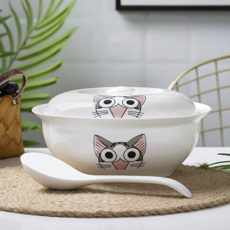Qiuci Large Ceramic Lidded Soup Bowl