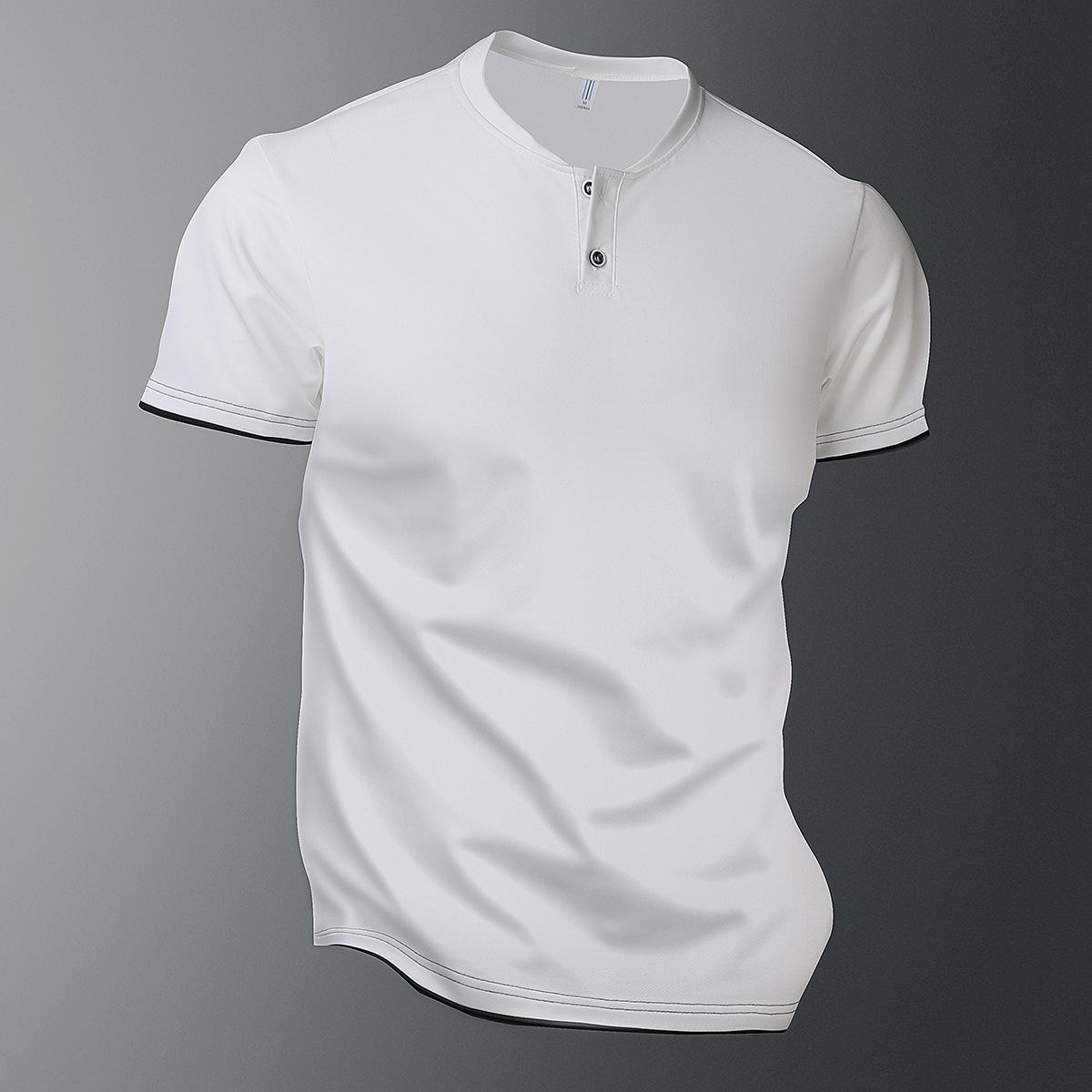 

Летние повседневные спортивные тонкие дышащие прохладные и свободные мужские рубашки поло с коротким рукавом M белый