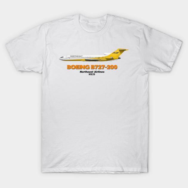 

Men Black Print T-shirt Boeing B727-200 - Northeast Airlines No-Cut Transfer Paper Print Cotton Tshirt 3XL