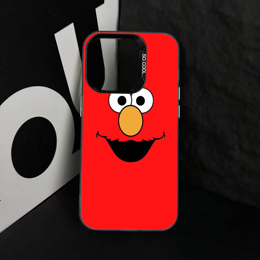 

Cut Cartoon E-Elmo Phone Case For iPhone 17,16,15,14,13,12,11 Plus,Pro Max,XS,Colored Silver Plated Inside Cover iPhone12PRO