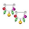 Festliche Mehrfarbige Glocken-Nippelringe - Europäischer & Amerikanischer Stil Weihnachts-Piercingschmuck