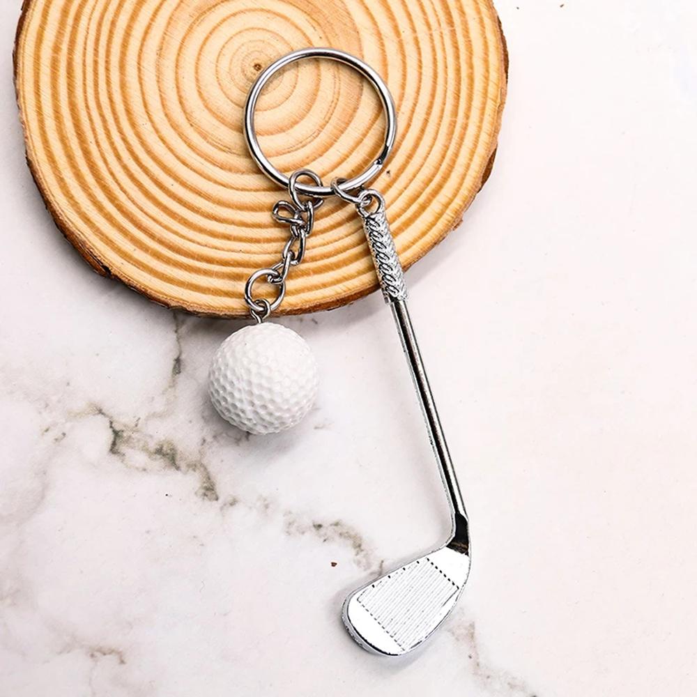 Jewelry For Gift Souvenir Ball Golf Ball Key Chain Metal Keychain Mini Golf Racket Ball Pendant