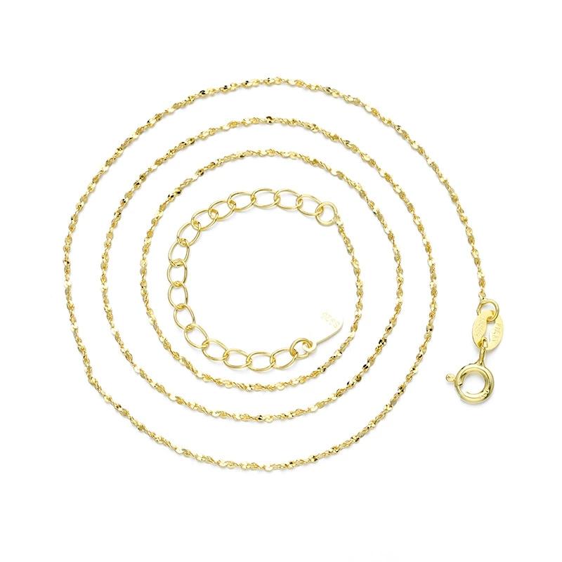 FY-C-10-5 S925 Sterling Silver Necklace Korean Version Pendant Short Clavicle Chain Shiny Niche Accessory