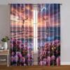 2pcs   Upscale Curtains Romantic Beach Sunset Polyester Woven (without Rod) All Seasons for Bedroom Living Room Kitchen Study