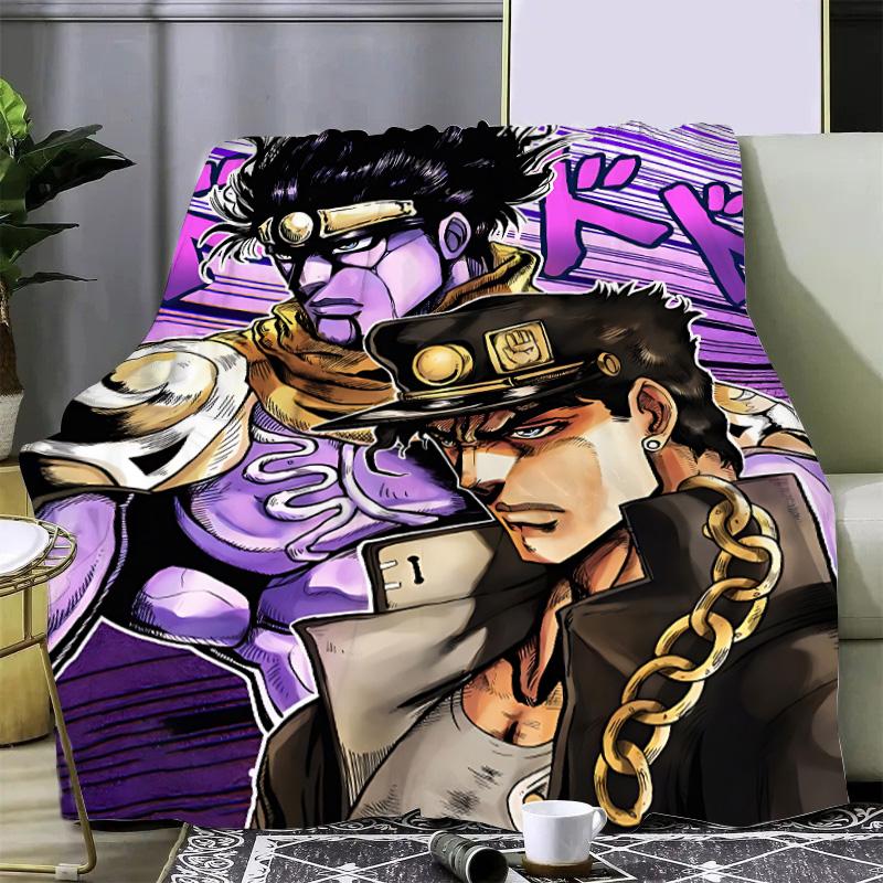 Anime JoJo's Bizarre Adventure Printed Blanket Picnic Blankets Warm Blanket Soft and Comfortable Home Travel Birthday Gift