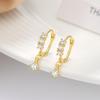 Genuine 925 Sterling Silver Star Hoop Earrings Statement Wedding Jewelry Clear CZ Earring for Women Fine Jewelry