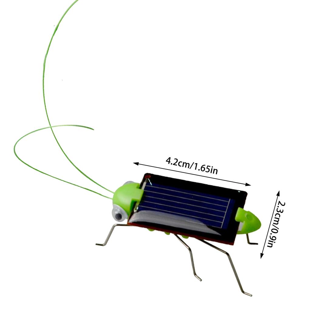 Solar Powered Grass-hopper Toy for Kids Outdoor Educational Insect Model with ABS Material and Solar Panel