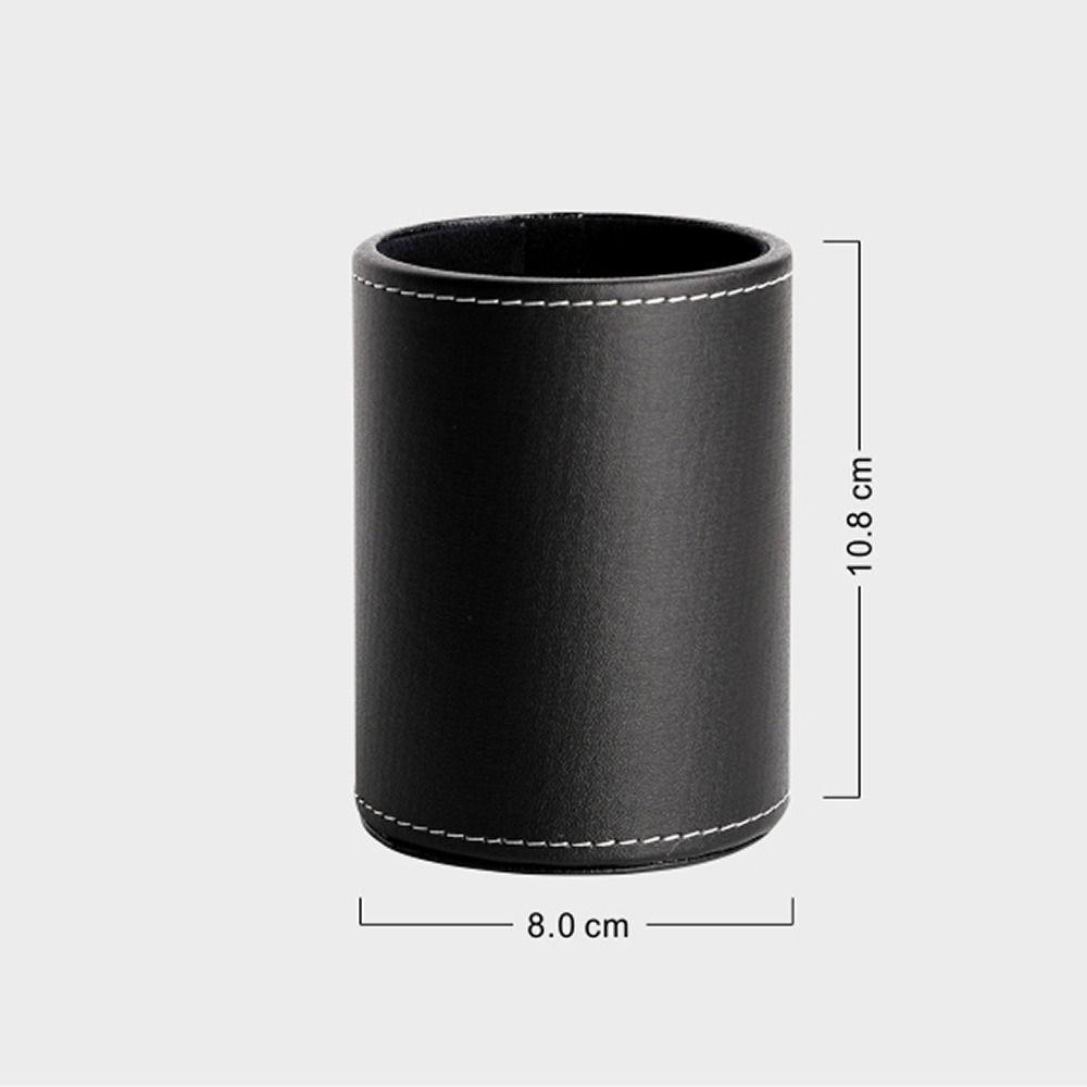 New PU Leather Pen Holder Round/Square Large-capacity Stationery Storage Holder Portable Desktop Organizer Student Gift