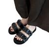 Schaffell-Version~ Neues Nietendesign mit Sandalen für Frauen, die es leid sind, im Sommer in Scheiße zu treten, Römersandalen mit niedrigem Absatz