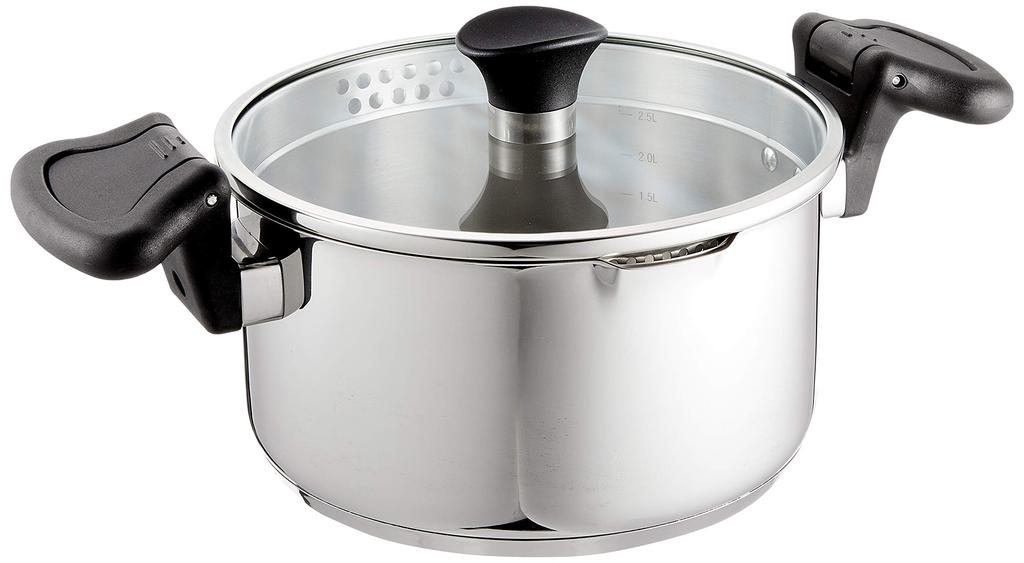 Iris Ohyama Pot 20cm Gas Compatible Hot Water Drainer Pot Easy To Clean Stainless Steel Silver Two-handed fire/IH SP-PY20