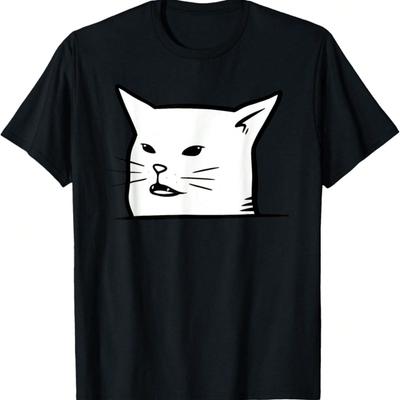 Laughing Cat Funny Cute Kitty Lover Abstract Art Painting T-Shirt