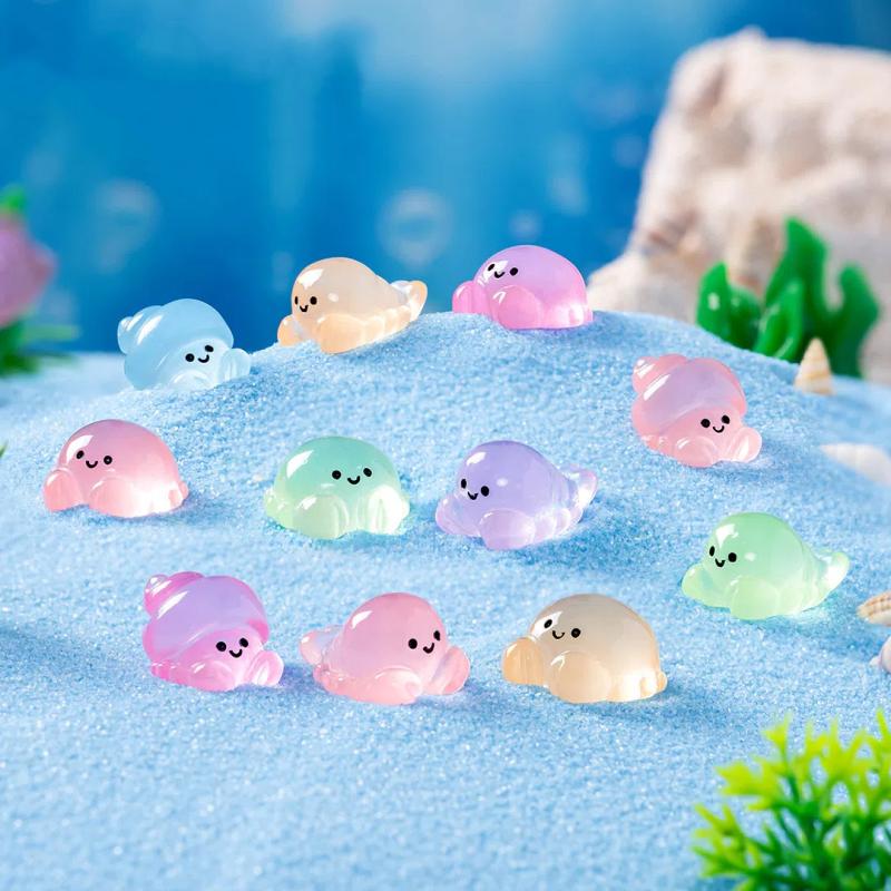 10Pcs Colorful Resin Noctilucent Marine Small Animals Fish Tank Crab Dragon Shrimp Landscape Ornament Aquarium Accessories