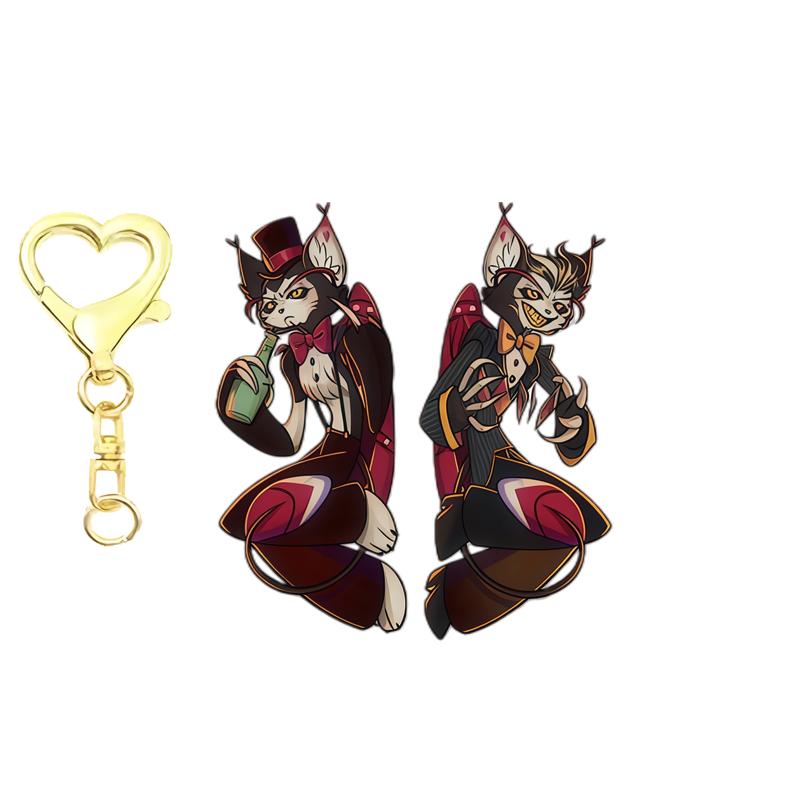 6Cm Double Sided Printed Acrylic Keychain for Hazbin Hotel Vaggie Angel Dust Alastor Character keychain gift backpack pendant