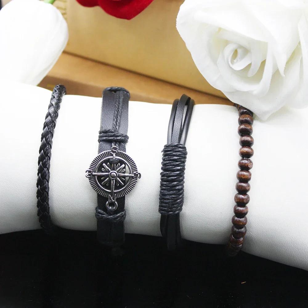 5pcs Set Fashionable New Quartz Watch Bracelet Calendar Gentlemanliness Round Dial Classic Watch for Gift Include Bracelet Box