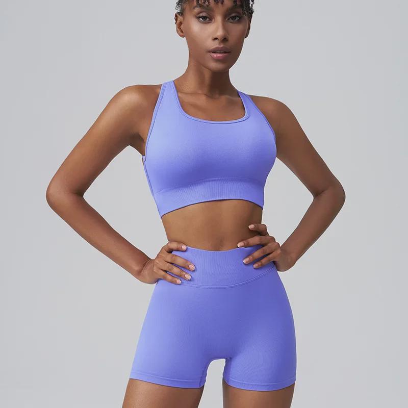 Vestă de yoga Walton Fitness cu pernă de piept rezistentă la șocuri și sutien sport cu bretele spaghete cu spate încrucișat