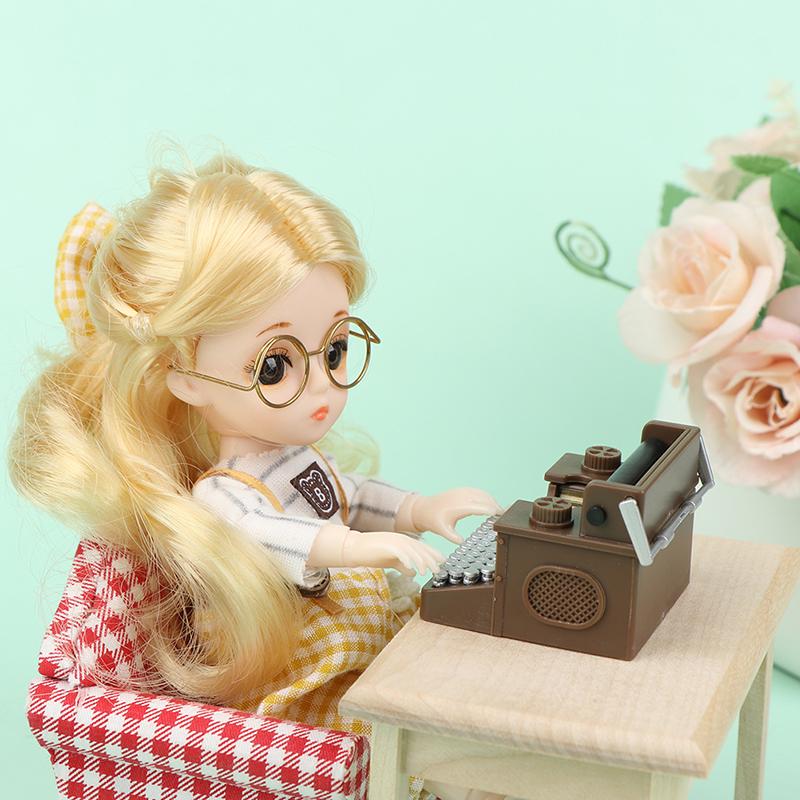 1: 12 Doll House Mini Ornaments Simulation Typewriter Doll Toy Scene Props Miniature Furniture For Doll Home Decor Accessories