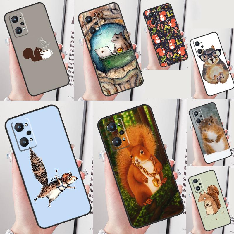 Cartoon Squirrel Case For Realme C75 C67 C61 C55 C53 C51 C35 C21Y C25S GT 7 Pro 6 6T 10 11 12 13 14 Pro Plus