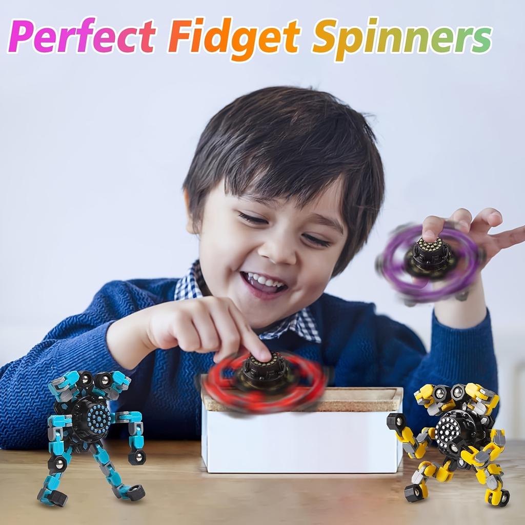 Transformable Fidget Spinner Mechanical Chain Stress Relief Toy for Kids and Adults