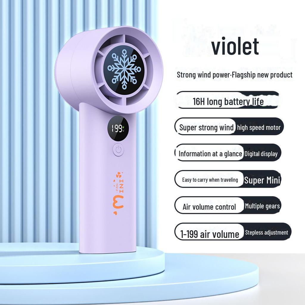 2025 Mini ventilator turbo portabil reîncărcabil USB cu 100 de viteze, fără elice