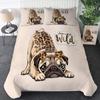 Cute Dogs Print Bedding Set Puppy Animal Duvet Cover Set 2/3 Pcs Watercolor Pastel Dog Paw Comforter Cover Pug Dog Lover Bed Set