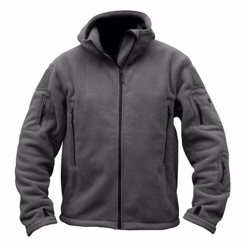 Men's Outdoor Warm Fleece Jacket, Cold-proof Jacket, Hooded Jacket, Solid Color Hooded Jacket