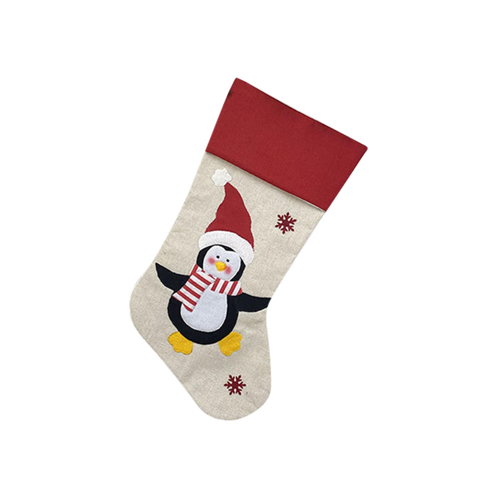 

Christmas Decorations Velvet Linen 3D Cartoon Christmas Socks Christmas Socks Gift Bag One Size