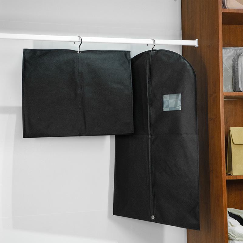 Transparent Non-Woven Garment Storage Bag with Zipper, Dustproof Household Clothing Organizer