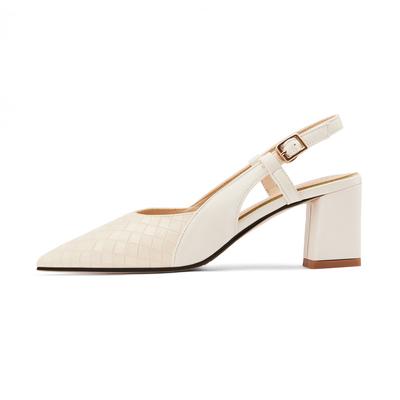 Módní Letní Sandály Slingback Boty Dámské Blokový Podpatek Špičatá Špička Párty Kancelářské Boty Dámské Elegantní Stříbrné Nude Mules Boty