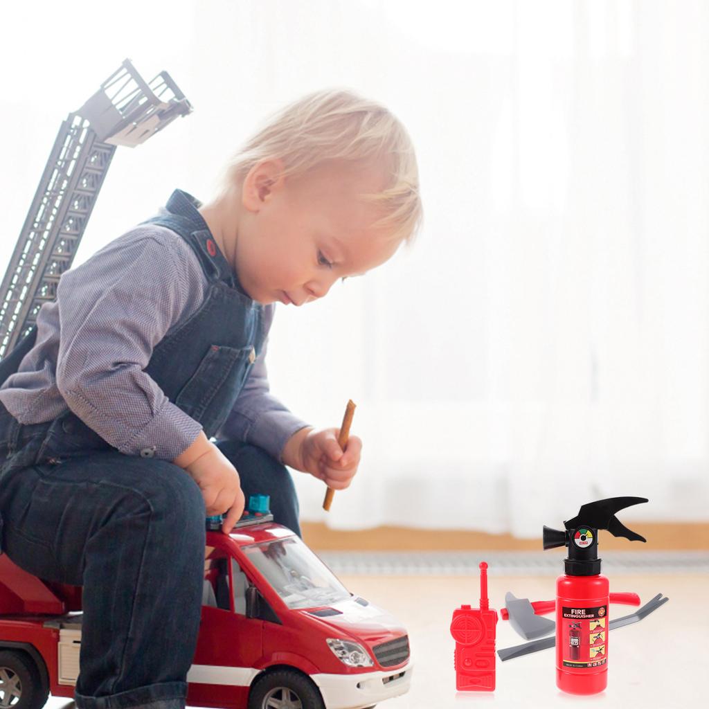 1 set Fireman Cosplay Prop Simulation Fire Extinguisher Realistic Costume Accessory Party Supplies Kids Role Play Firefighter