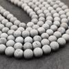 Matný povrch přírodní šedé korálky Druzy Achát, 6 mm 8 mm Korálky velikosti 10 mm, hladké kulaté korálky, 14-15,5 palcové korálky.