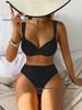 Bikini Sexy Monocolore a Vita Alta Europeo 2026 per Vacanze al Mare