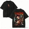 Hot Sale Demon Slayer Graphic Print T-shirt Men Women Vintage Washed Cotton Summer New Tee Streetwear Y2K City Style Cotton Loose Casual Oversized Top