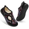 Scurtain Walking Suitable for Nurses and Wide Floral Size Cm Women's Slip-On Shoes, Slip-On Sneakers, Training, Fit, Design, 25.0