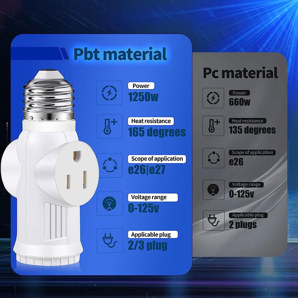 L5-15R US to E27 E26 Light Bulb Socket With Pull Chain Switch AE26/E27 Lamp Base Prong Light Socket To Plug Adapter