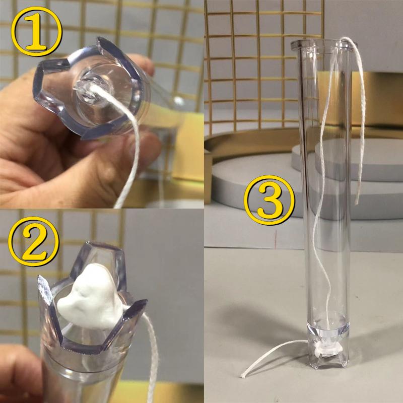 Pinstripe Cylindrical Pole Candle Mold Diy Cylindrical Candle Making Supplies Easy To Release Durable Acrylic Plastic Mould