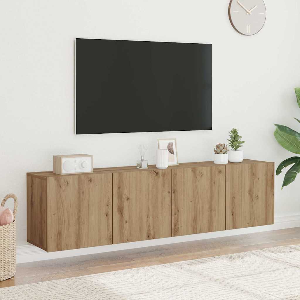 TV Wall Cabinets 2 pcs Artisan Oak 80 x 30 x 41 cm