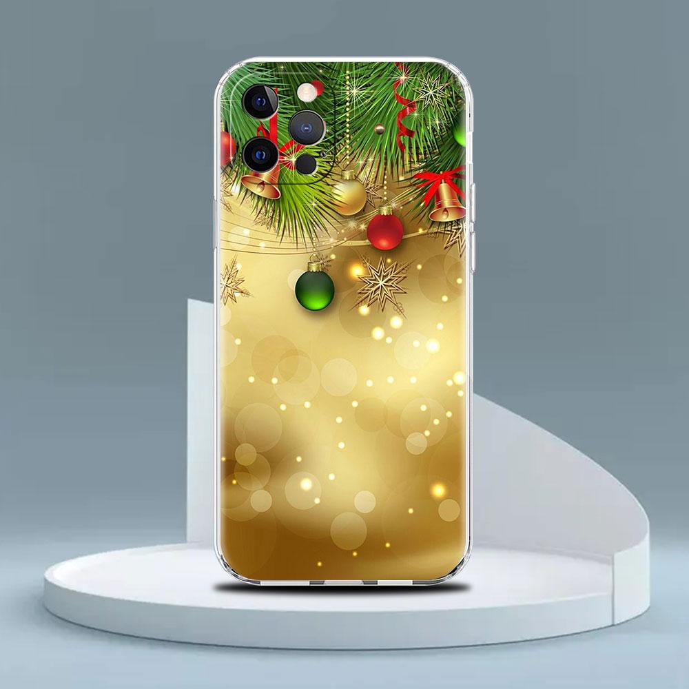 Snowflake Snow Christmas Clear Case For Apple iPhone 11 14 13 Pro 12  7 8 Plus SE 2022 XR X XS Max 6 6S Silicone Phone Cover