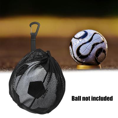 Mesh Basketball Net Bag with Zipper Pocket Sport Drawstring Back Bag with Hanging Hook for Carrying Soccer Volleyball