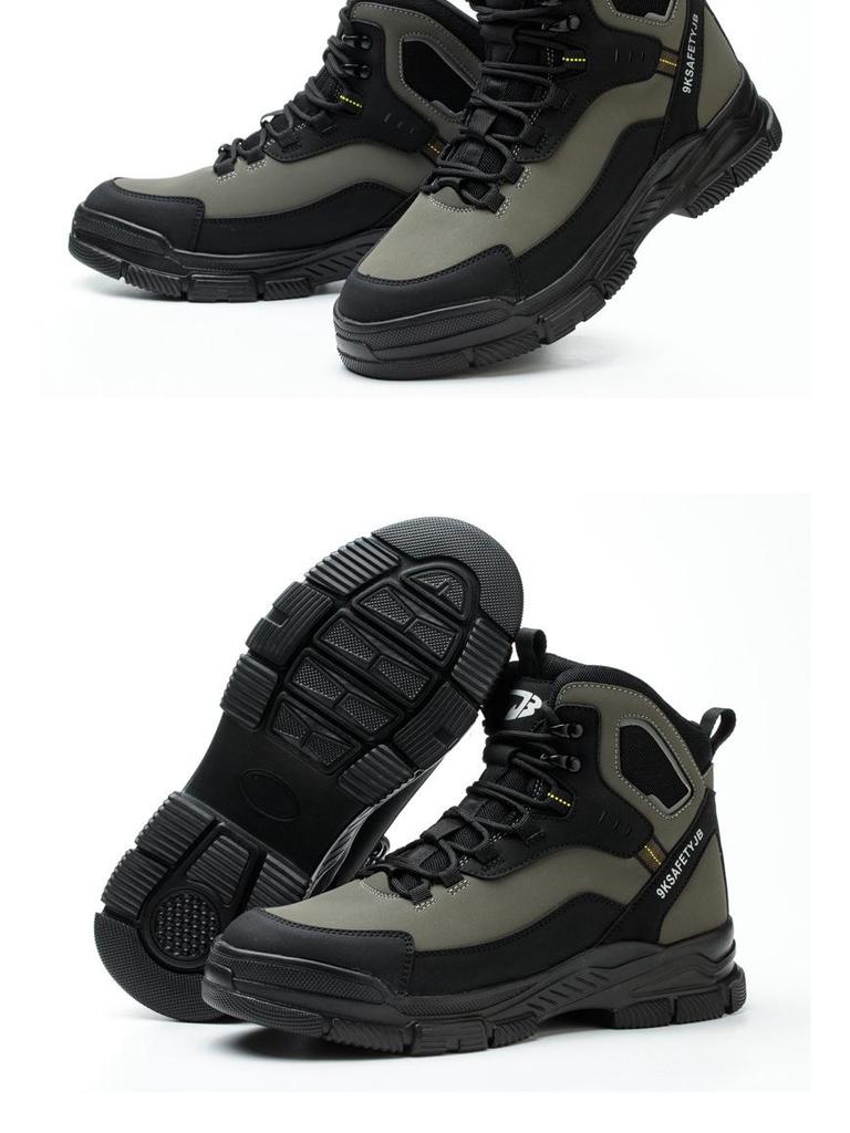 Men's Water-Resistant High-Top Boots with Ankle Support, Anti-Smash, Anti-Puncture, and Comfortable for Labor Protection.