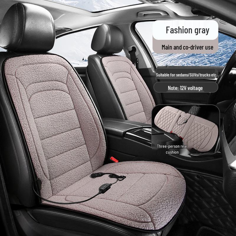 USB Car & Office Heated Seat Cushion - Single Electric Heating Pad for Winter, 12V/24V Truck Compatible
