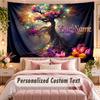 Baum des Lebens (298) Themen-Wandteppich, individuell mit Namen und Text, personalisierter Hänge-Wandteppich für Schlafzimmer, Wohnzimmer-Dekoration