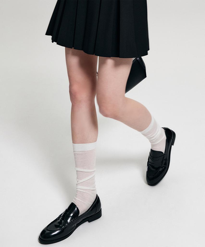 Lugkaeseuteu Ellie See-Through Knee Socks / Ellie Seethrough Knee Socks_6Colors