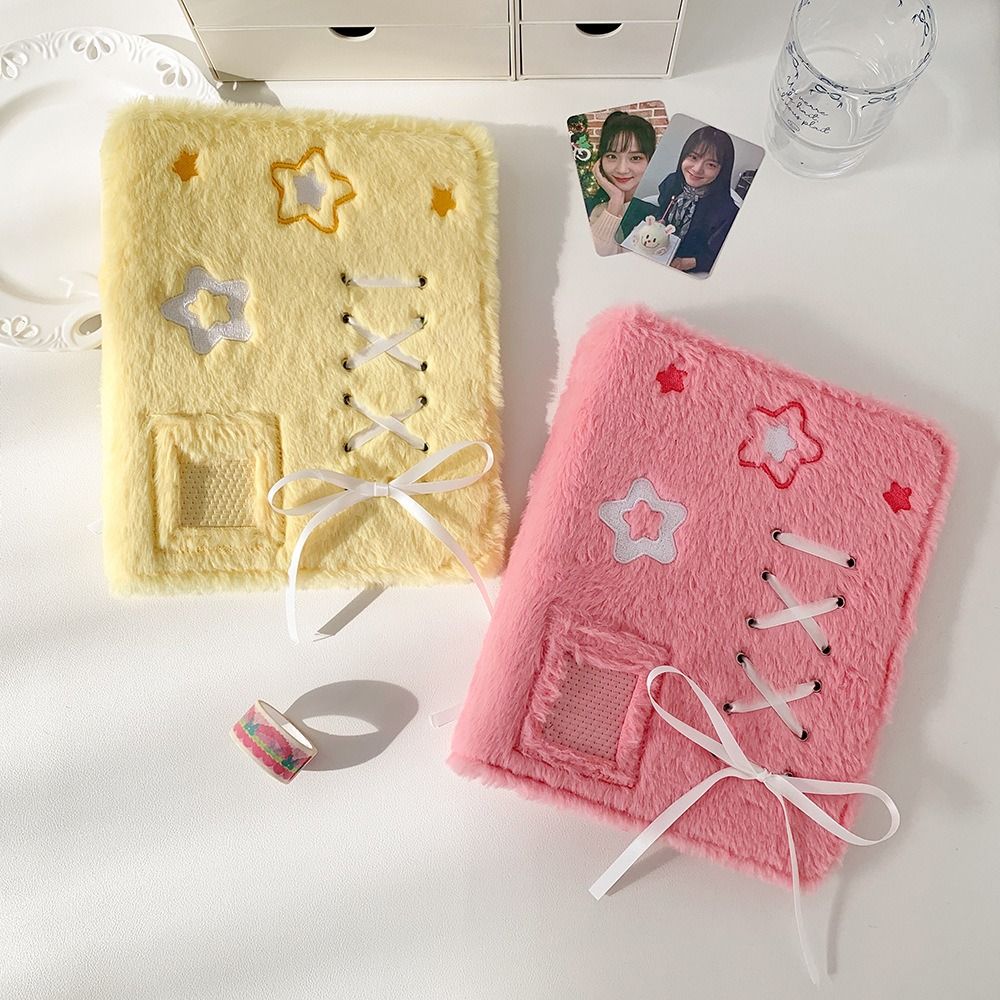 Plush Photo Albums A5 Photo Card Binder Loose-Leaf Girls Star Photo Card Collector